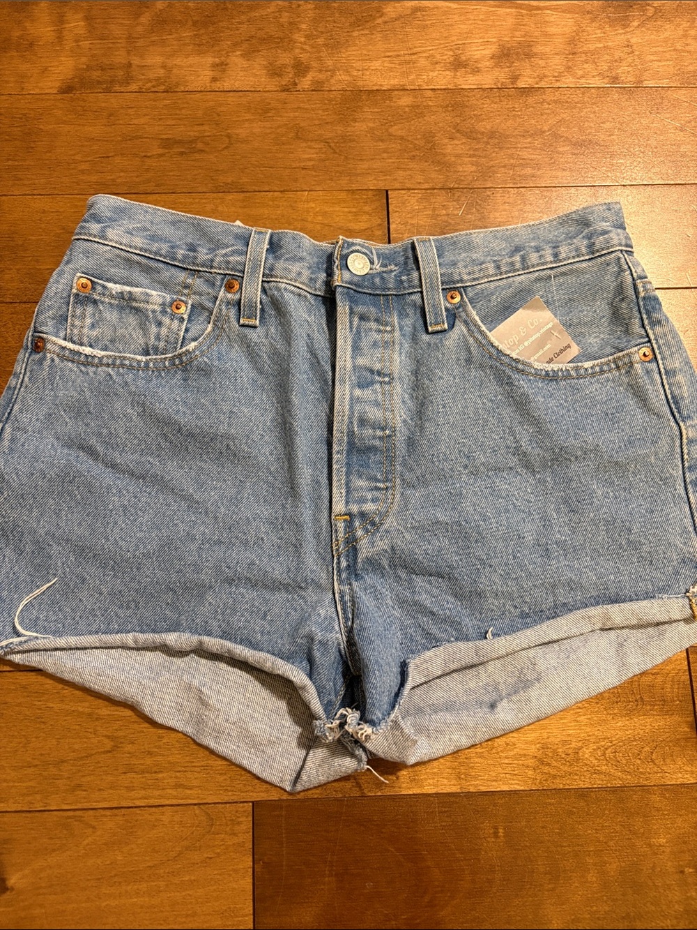 Levi's 501s Light Blue Rolled Hem Denim Shorts